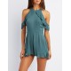 Gauze Ruffle-Trim Cold Shoulder Romper  Find your boho beauty in this gauzy woven romper! Flouncy ruffle trim sculpts the cold shoulder cut-outs  j85jg1Jc 302382465