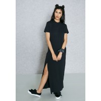 Shop Ginger black Front Slit T-Shirt Maxi Dress Nam8532 for Women in UAE
 0emY3zfn