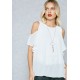 Shop Quiz white Pleated Cold Shoulder Top 00100011611 for Women in UAE
 6GXnxBuF