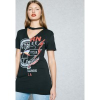 Shop Ginger black Choker Half &amp; Half Print T-Shirt ZEC99043 for Women in UAE
 tZQvLuAW