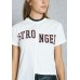 Shop Ginger white Slogan Uneven Hem T-Shirt KAK150407 for Women in UAE gfl2J9ts