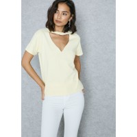 Shop Miss Selfridge Petite yellow Choker Neck T-Shirt 34E14VYLW for Women in UAE
 vfgt1NKR