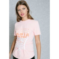 Shop Missguided pink Lace Up Slogan T-Shirt TJ412294 for Women in UAE
 56h8fsPI