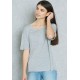 Shop Only Studio grey Essential Wide Neck T-Shirt 15130722 for Women in UAE
 pTxAtP9Y