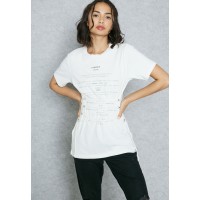 Shop Topshop white Slogan Lace Up T-Shirt 04E04MCRM for Women in UAE
 VHaNgFJr