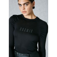 Shop Mango black Ruched Sleeve T-Shirt 83085612 for Women in UAE
 dBER3Tmv