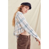 Urban Renewal Recycled Button-Down Peplum Flannel Shirt  
                                        Color Code: 012
                                        43290246
                                       