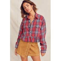 Urban Renewal Recycled Button-Down Peplum Flannel Shirt  
                                        Color Code: 060
                                        43290246
                                       