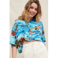 Urban Renewal Recycled Tropical Cropped Button-Down Shirt  
                                        Color Code: 040
                                        42591792
                                       