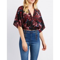 Floral Dolman V-Neck Top Bold flowers blossom across this chic chiffon top sowCfhwP 302420962