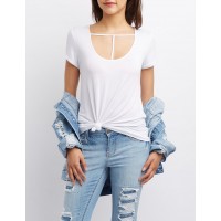T-Strap Boyfriend Tee  A simple T-strap makes a trendy topper to this super soft  LmHVKjIc 302406591
