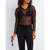 Mesh Cropped Hoodie This hoodie gives athleisure a trendy twist ZCblCG1V 302407629
