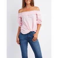 Striped Off-The-Shoulder Top Stripes and fresh poplin fabrics sculpt this adorable and trendy summer top! Pleated ruffles frame the off-the-shoulder neckline O3F1zQD9 302410263